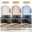 2 - Piece Upholstered Grey Faux Rabbit Fur Flannel Modular Sectional Sofa with Armrests & Throw Pillows-482039045