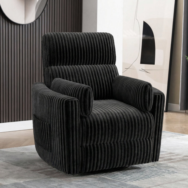 Power Lift Recliner Chair, Round Plush Faux Fur Footrest, Modern Electric Lounge Chair, Sturdy For Living Room, Bedroom