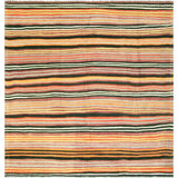 One-of-a-Kind Hand-Knotted 1960s 5'6" x 5'9" Wool Area Rug in Orange/Black/Yellow