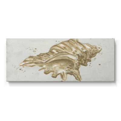 Neutral Shell Fresco III- Gallery Wrapped Canvas -Ready to Hang