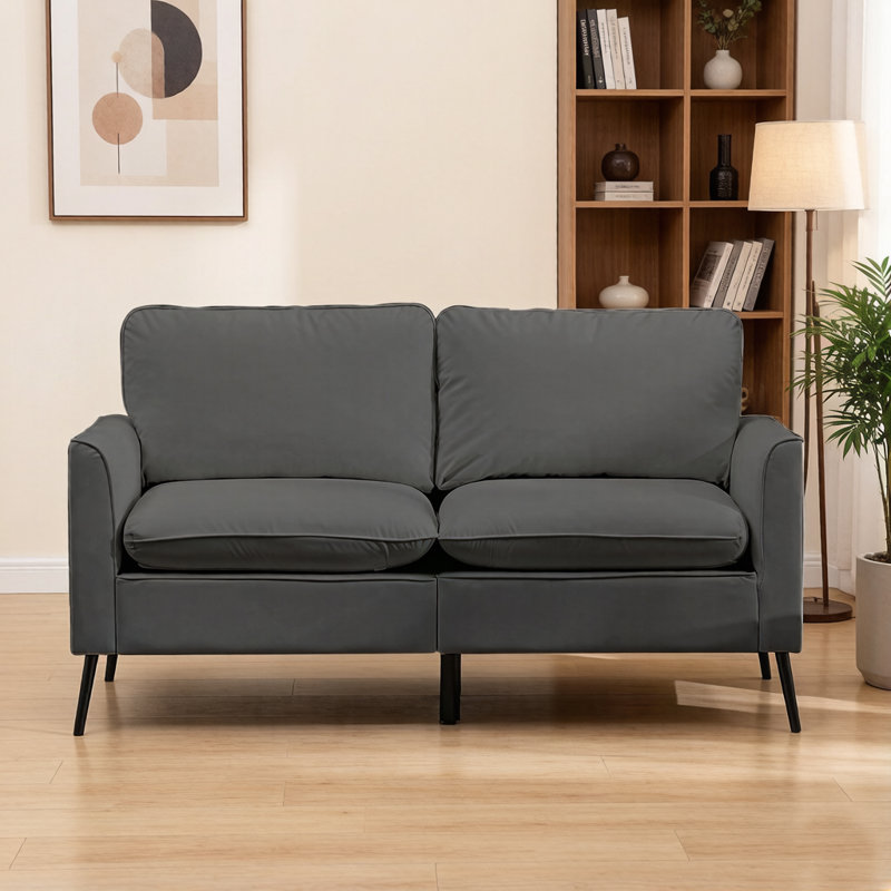Causeuse en cuir TS Cat, Gris