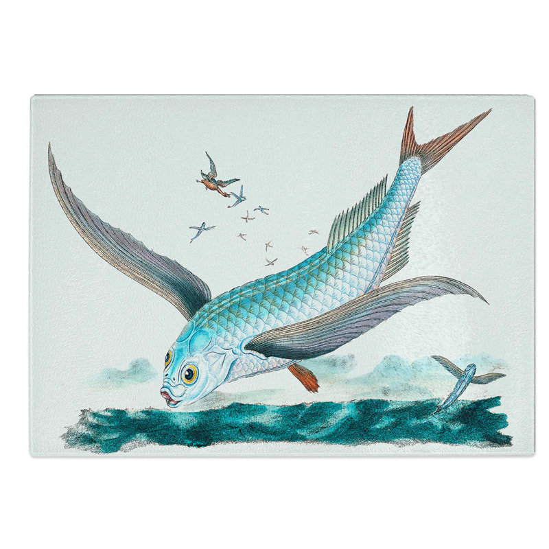 Glass Flying-Fish by Edward Donovan Chopping Board, 39 cm W x 28.5 cm L