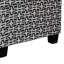Geometric Star Print 18" Tall Storage , Brown Decorative Feature Detail, Wood Base, 27" Package Width Soft Foam Cushion, 97%, 24.86" Cushion Seat Length