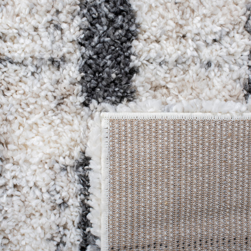 Kaylum Abstract Ivory/Grey Area Rug, Rectangle 5'3" X 7'6"