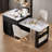 Kitchen Island With Extendable Dining Table, Power Outlet, 2 Drawers, 2 Side Open Shelves And Double-sized Storage Design