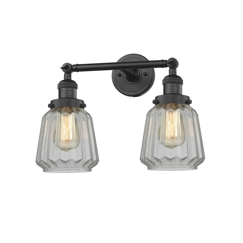 Vinson 2 - Light Dimmable Vanity Light, Clear, Matte Black, 6 Watt Vinage LED Bulb