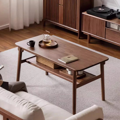 Vintage double design solid wood coffee table