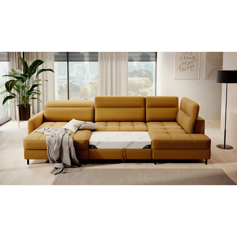 Mela 5 Seater Sofa Bed, Left Hand Facing, Yellow