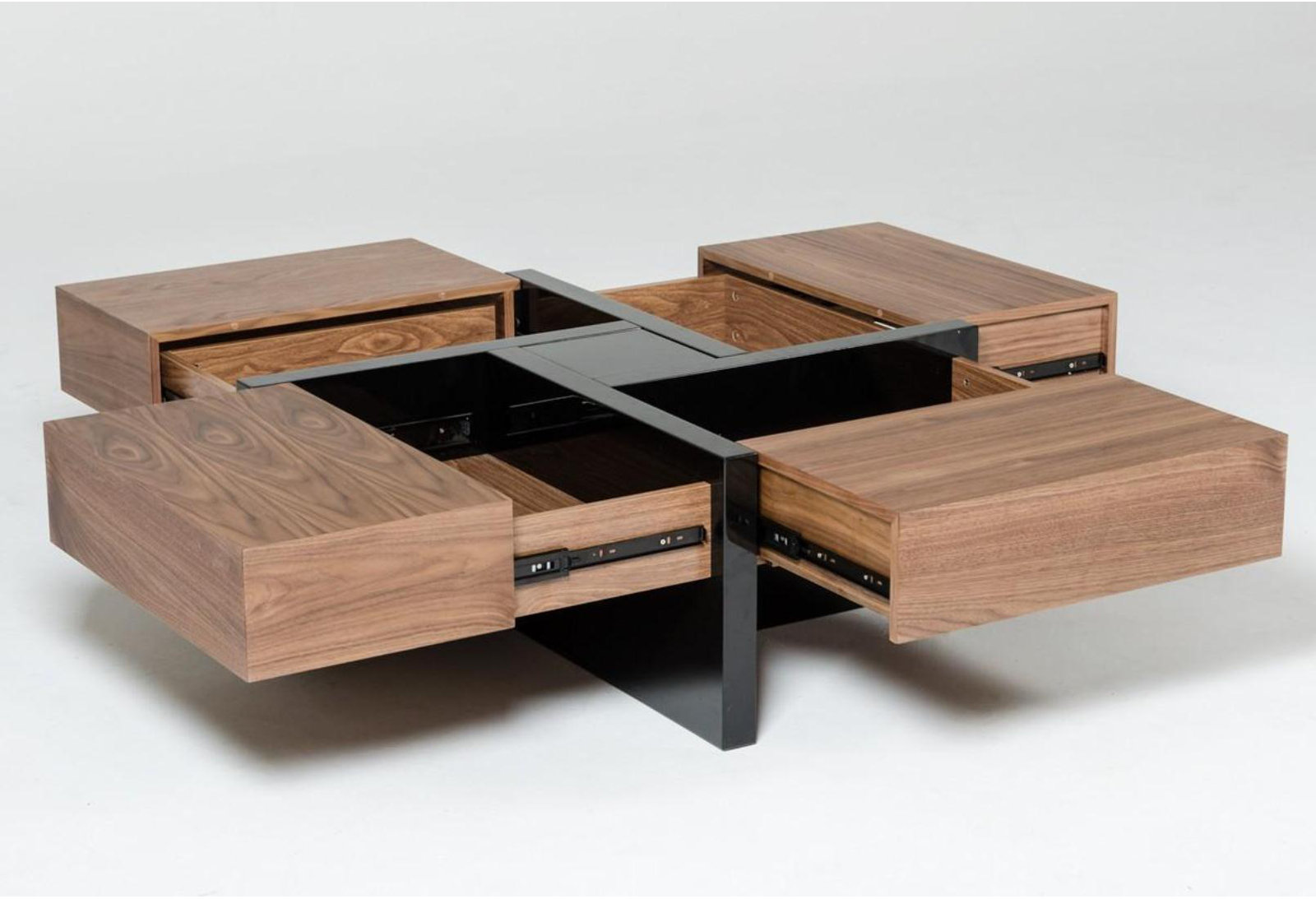 Elka 39" Coffee Table with Storage, Brown/Black