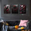 Gothic Canvas Wall Art Set of 3, Romantic Rose Halloween Wall Decor Paintings, Dark Goth Crow Skull Posters Prints for Bathroom Living Room Gallery Home Decor 12x16In Framed-1636419832