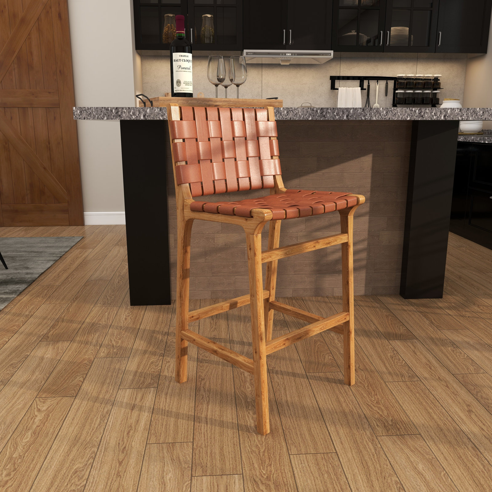 Markus 25" Bar Stool, Brown