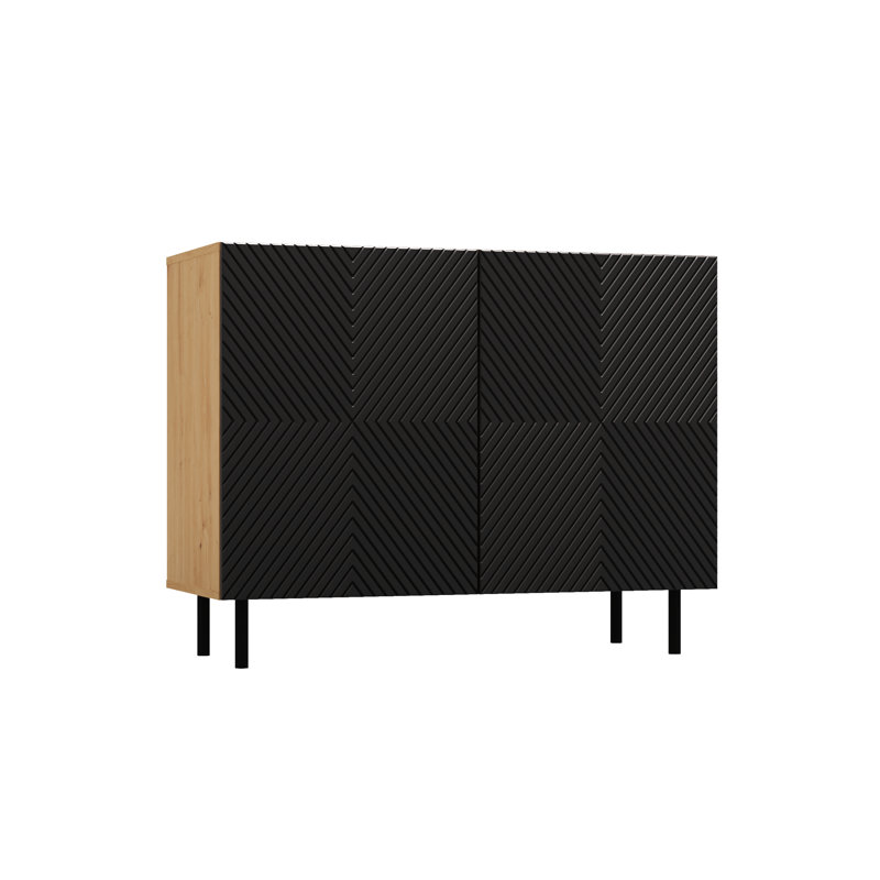 Bartett 2 - Door Rectangle Accent Cabinet, Black