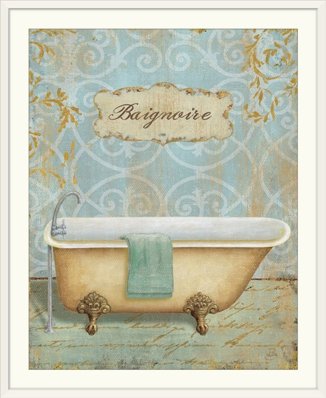 « ii », reproduction d’impression sur brissonnet, Salle de Bain, H 32 po x l 27 po x P 1 po, Cadre blanc