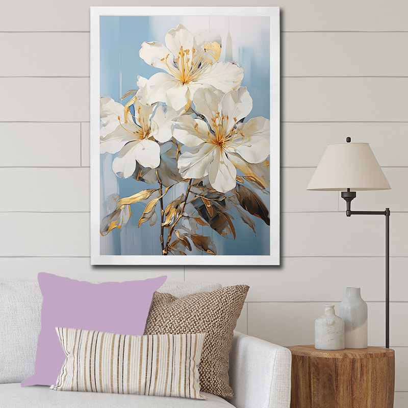 Essence of Rhododendron Simplicity I, reproduction d'art sur toile, Cadre simple blanc, H 32 po x l 24 po x P 1 po