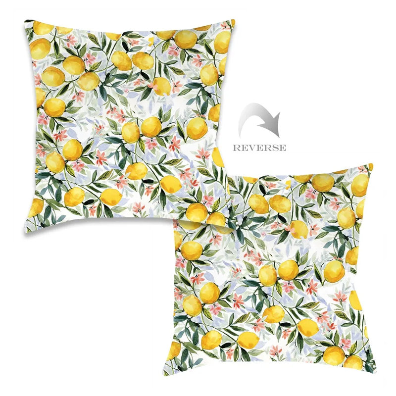 Coussin décoratif intérieur / extérieur en polyester Lemon Joy