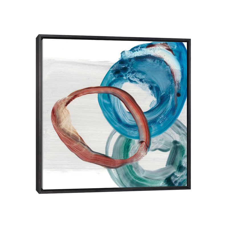 «Overlaps Rings I» par Ethan Harper - reproduction d'art, Toile encadrée noir délavé, H 37 po x l 37 po x P 1,5 po
