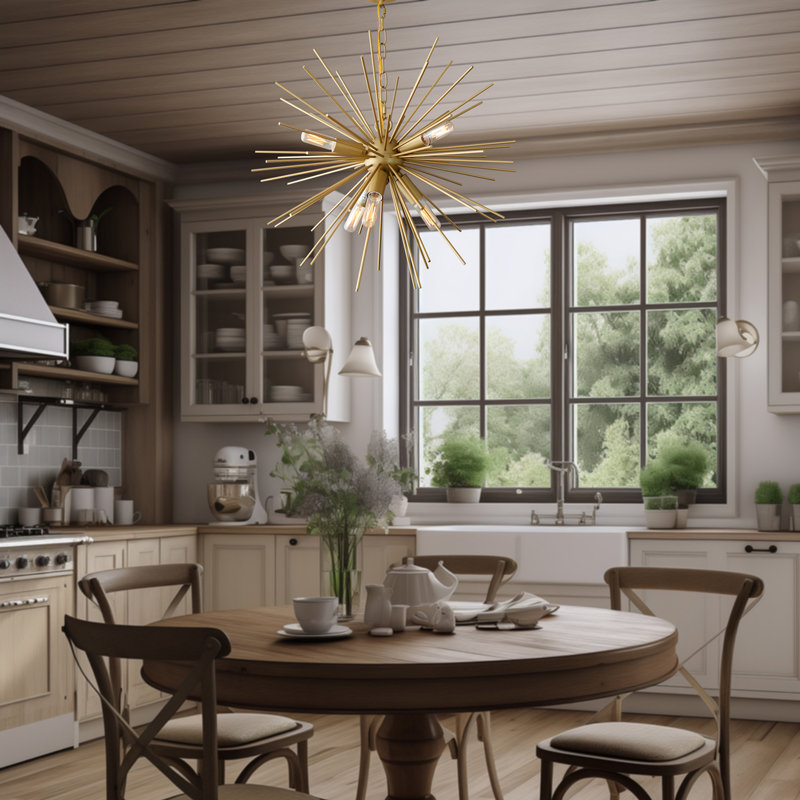 Lagertha 6 - Light Iron Dimmable Sputnik Sphere Chandelier