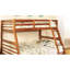 Lit superposé simple au-dessus d'un lit double en chêne, conception transitionnelle, deux grands tiroirs et attaché, construction en bois massif, 10 pièces Lattes sur le dessus en chêne de style inférieur, pour placage de rangement, et