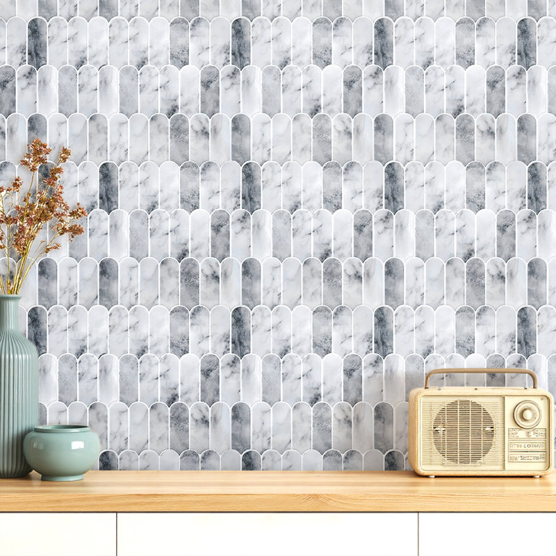 30.5 x 30.5 cm PET/PU Tile , Grey/White
