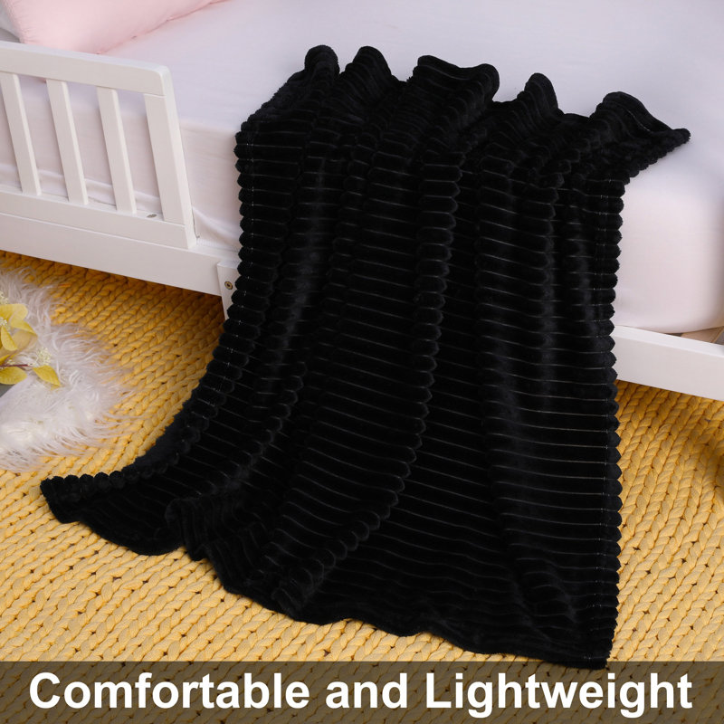 Couverture en flanelle ultra-douce, Noir