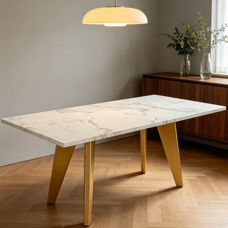 Metal Base Dining Table 