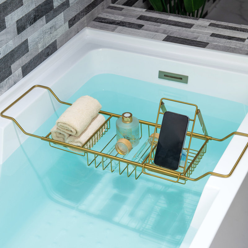 Stainless Steel Bathroom Accessory Tray, Brushed Gold