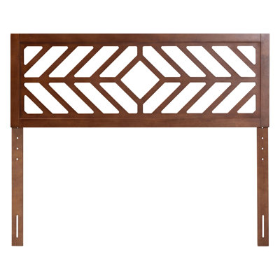 Baxton Studio Olsen Wood Headboard With Geometric Cutout Design - Modern Decorative Panel For Bed Frame, Contemporary Bedroom Accent With Adjustable Height, Queen