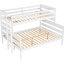 White Twin Xl Over Queen Bunk Bed With - Detachable Bedroom Robust For