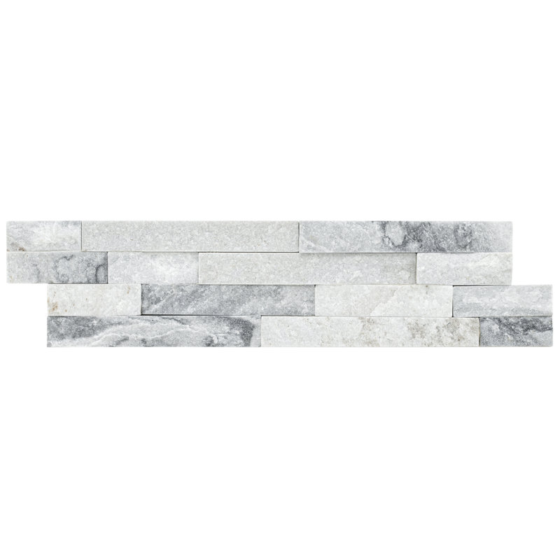 Stonecrest 6 in. x 24 in. Split Face Natural Stone Ledger Panel Wall Tile, Glacier Gris