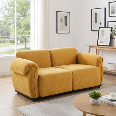 68.5-Inch Modular Sofa, Iron Frame, Suitable For Living Rooms And Bedrooms, Yellow