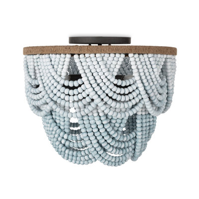 Plafonnier encastré en perles de bois Ombre
