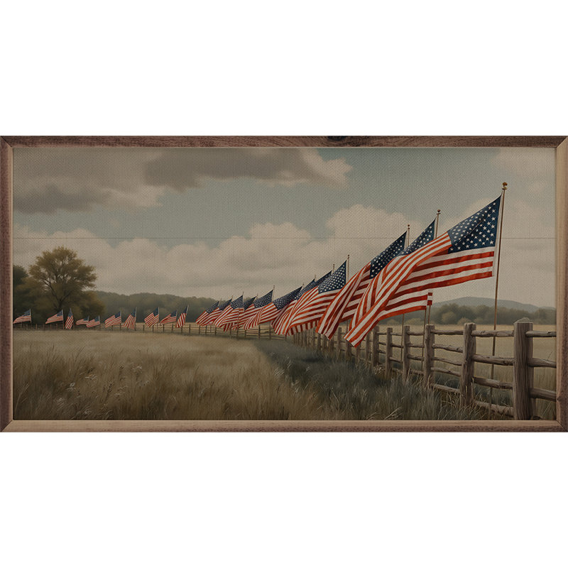 Flags In Field Rick, 18" H x 36" W