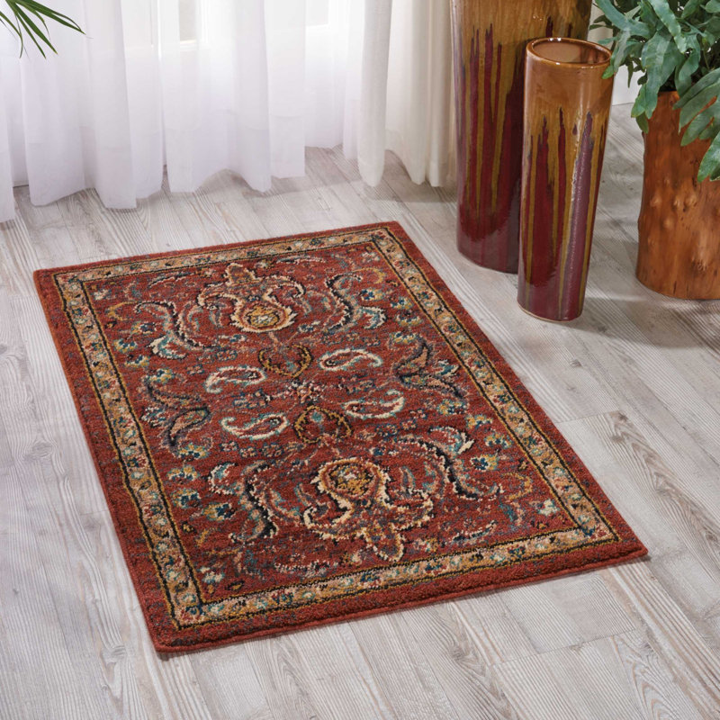 Tapis rouge d'inspiration persane Tonita, Rectangle 2 pi x 3 pi