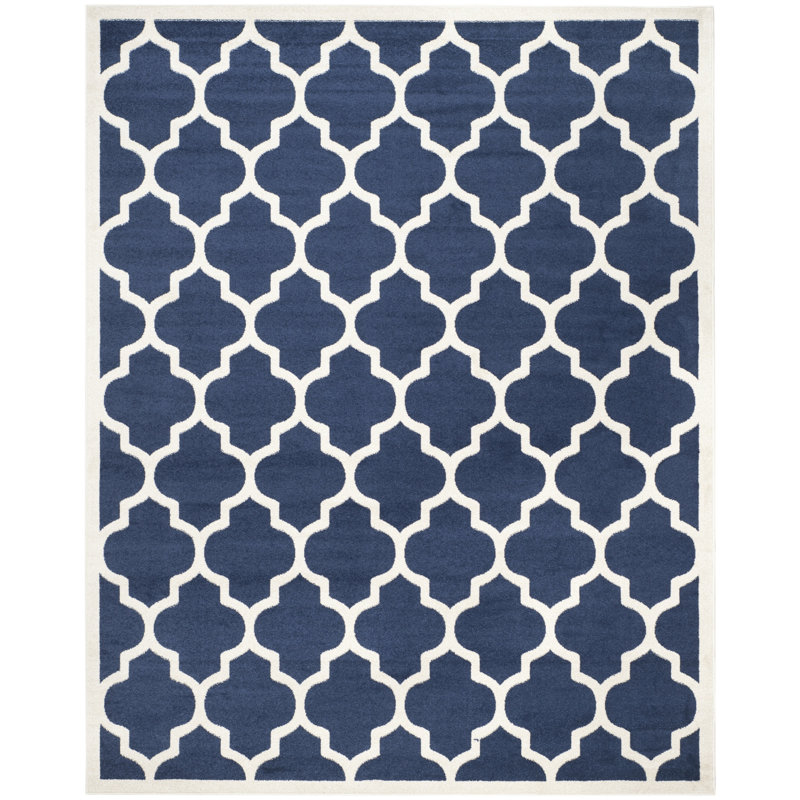 Ammundsen Geometric Navy Area Rug, Rectangle 11' x 15'