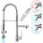 Kitchen Faucet with LED Single Handle Kitchen Sink Faucet with Pull Down Sprayer Commercial Double-Headed Kitchen Faucets Sink with Deck Plate-115750769