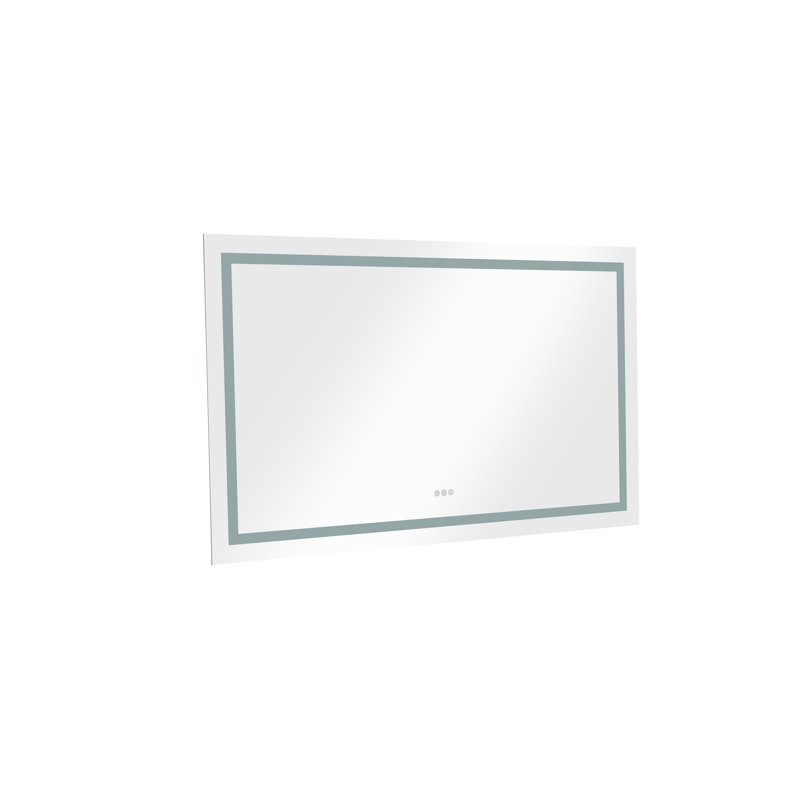 Miroir de salle de bain 72 po x 36 po à DEL - Miroir de salle de bain mural avec éclairage avant / arrière, antibuée, 3 couleurs