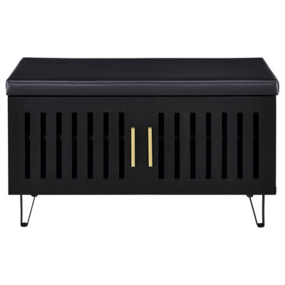 Clackamas Black 2-Door Storage Bench