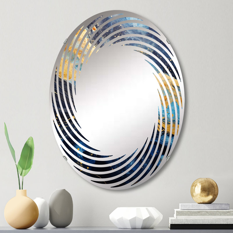 Mysterious Solar System Dream - Miroir mural spirale | Ovale, 29,5 po x 19,6 po