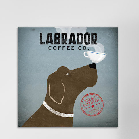 «Labrador Coffee Co.» par Ryan Fowler, affiche vintage sur toile tendue, H 26 po x l 26 po x P 1,5 po