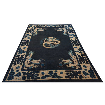 Antique Chinese - Ningxia Hallway Runner Wool Blue Rug