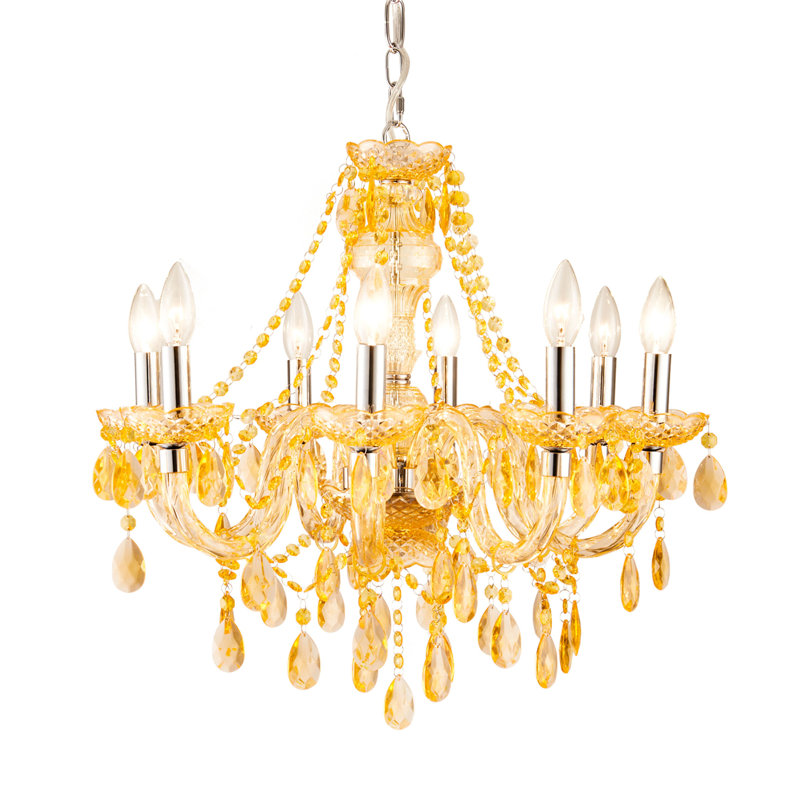 angelo: Lustre Home à 4 ou 8 lumières Fulton de couleurs variées, Jaune / Or, 8