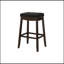 Tabouret de bar transitionnel, ensemble de 2, hauteur de comptoir, siège de selle, cuisine, aspect bois et cuir-1374945950-1374945951