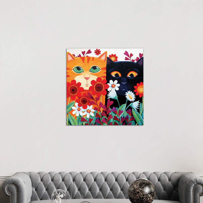 Emily's Cats by Vicky Mount - Wrapped Canvas Painting, 93.98 cm H x 93.98 cm W x 3.175 cm D