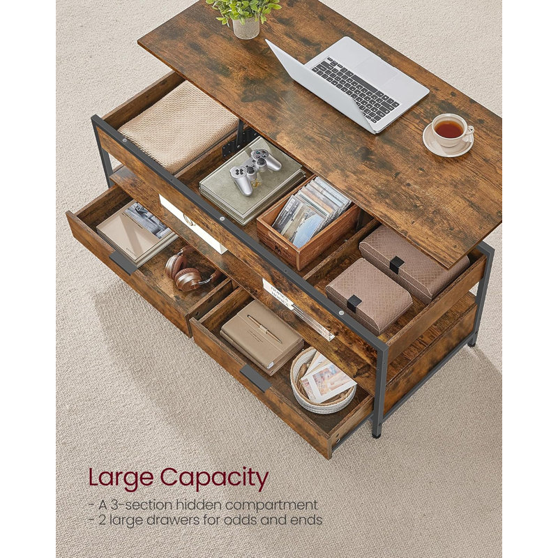 Lift Top Four Leg Coffee Table with Storage