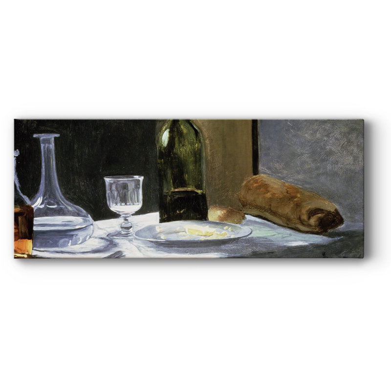 Nature morte avec des bouteilles, 1862 sur toile, H 8 po x l 20 po x P 1,5 po