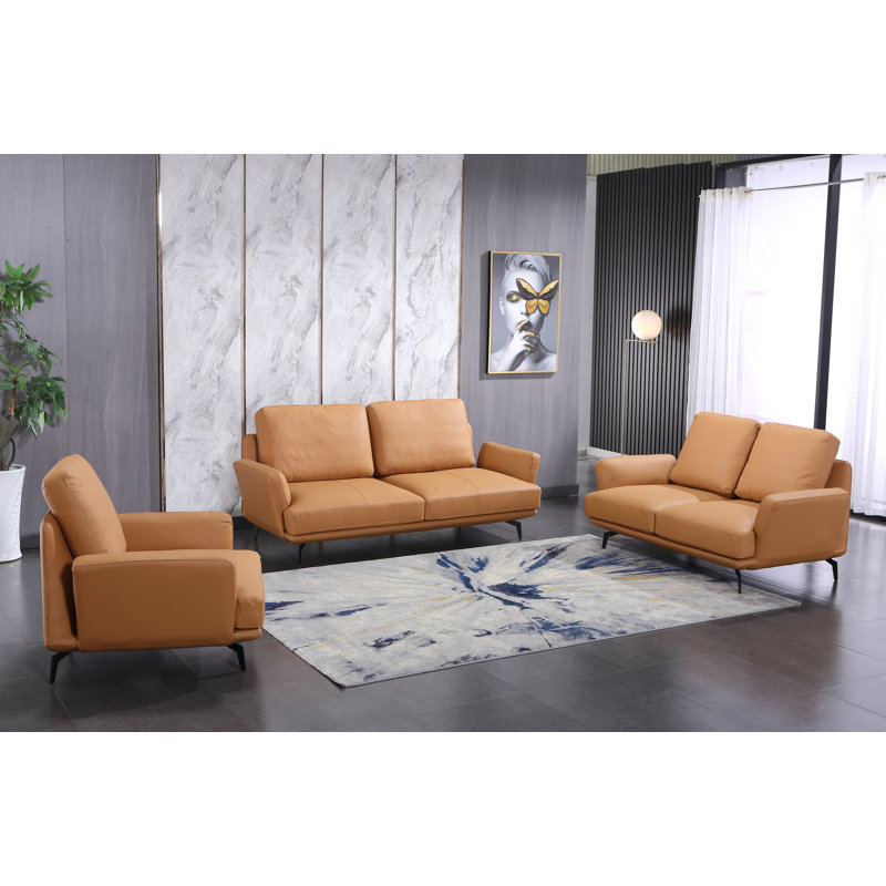 Club Chair, Cognac Genuine Leather