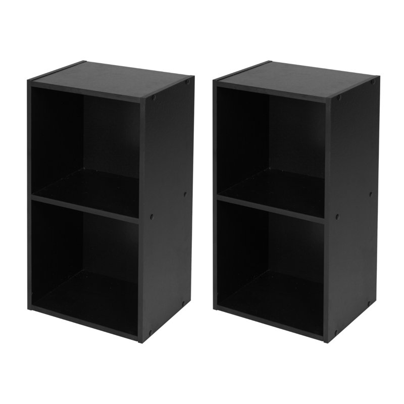Kaiya 53cm H x 30cm W Standard Bookcase, Set of 2, Black