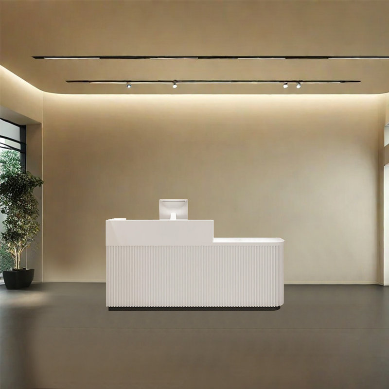 Rectangle de réception moderne, pupitre de réception debout, Blanc