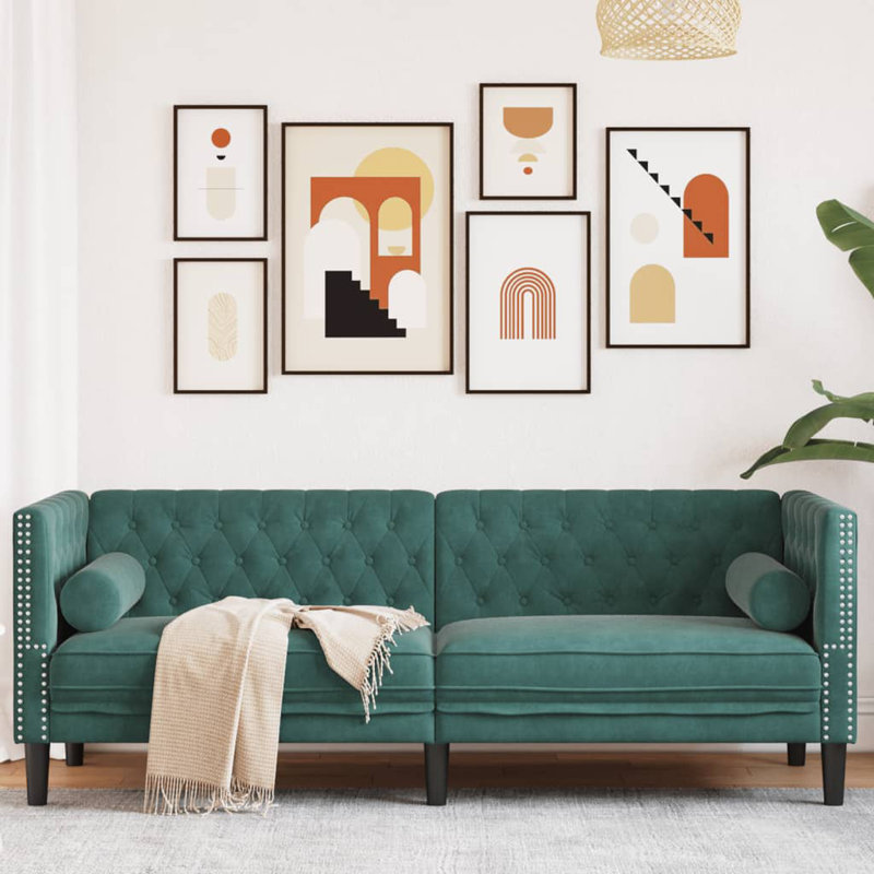 Canapé Chesterfield Vidaxl - vert foncé