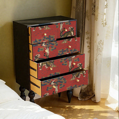 Armoire de rangement en bois à cinq tiroirs